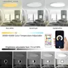 천장 조명 스마트 Tuya WiFi LED 천장 조명 RGBCW Dimmable 초박형 표면 장착 램프 24W Alexa Google 홈 거실 침실 램프 Q231012