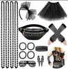 Party Supplies 1980s Prom 80s Necklace Headband Gloves Knee Pads Bracelet Glasses Set Dress Up For Girls Costume Accessories