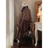 Calças femininas Deeptown Brown Corduroy Mulheres Vintage Japonês Y2K Baggy Sweatpants Kawaii Harajuku Calças de Perna Larga Meninas Bloomers Bonitos