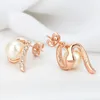 Boucles d'oreilles Imitation perles boucle d'oreille pour femmes mode coréenne cristal autrichien couleur or Rose cadeau de fête de mariage femme bijoux E231