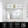 Lumières de vanité au design moderne et élégant avec 4 ampoules LED pour l'éclairage de la salle de bain