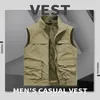 Gilets pour hommes Gilet de chasse Biker Motocycliste Manteau Été pour hommes Homme Moto Travail Mesh Veste sans manches Denim Pêche Vêtements Poches 231011