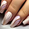 Kunstnagels Lange Ballerina Mode Volledige dekking Franse nageltips Afneembare gouden lijnen Druk op damesmeisjes