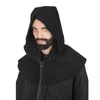 Eşarplar Viking Retro Koyu Kaput Cape Gotik Kolsuz Kapşonlu PU Deri Cape Kalınlaştırılmış Ortaçağ Cosplay Cosplay Cosplay Prop Unisex 231012