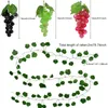Łańcuchy 12 pasm sztuczne winorośl winorośl liście z 3 sznurkami na dom weselny