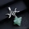 Moon Star Charms Natural Stone Crystal rzeźbia Merkaba Heksagram kwarcowy Agates Wisenda do tworzenia biżuterii naszyjnika