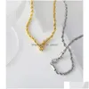 Minimalistisk metallkedja vriden halsband uttalande rostfritt stål krage smycken mode ny bijoux presentvattentät dhgarden ot8cy