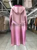 Wełniane mieszanki damskiej Odwracalne gradient z kapturem dwustronny płaszcz wełniany Kobiety Kolejna koreańska moda w stylu szlafroki J231012