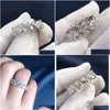 Solitaire Ring 925 Sterling Sier Drop Shaped Cut Row Diamond Platinu Moissanite Engagement Wedding Band Rings for Women Gift192Q9085795 DHSGC