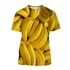 T-shirt da donna Frutta Cibo T-shirt con stampa 3D Donna Uomo Oversize Y2k Top Tees Divertente Casual Hip Hop Streetwear Ragazze Ragazzi Abbigliamento