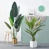 Flores decorativas 180cm grande artificial bonsai falso plantas de banana grande árvore de seda industrial folha de palmeira para plantio ao ar livre lagoas decoração