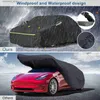 자동차 커버 방수 자동차 커버 모든 날씨 보호 야외 스노우 방지 바람 방전 Tesla Model 3 모델 y Q231012 용 충전 포트 오프닝