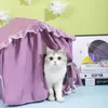 Cat Beds Furniture Cat Bed Accessories Kitten Sleeping House Pet Basket Tent Furniture Cushion Small Animals Kennels Wigwam Removable And Washable 231011