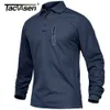 Polos para hombre TACVASEN con bolsillos con cremallera Camisetas de trabajo táctico Camisetas premium de manga larga para hombre Camisetas deportivas de golf informales Tops 231012