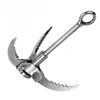 Rock Protection Survival Grappling Hook Stainless Steel Foldable Grappling Hook Multifunctional Mountain Climbing Grappling