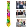 Laços gravata tintura pena floral impressão negócios pescoço vintage legal para homens colar personalizado gravata presente de aniversário