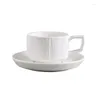 Mugs Black And White Simple Frosted Coffee Cup Saucer European Restaurant Cafe Breakfast Tea