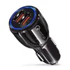 QC 3.0 Quick Car Charger Dual USB Ports 6A Power Adapter Fast Adaptive Cars Chargers för Huawei Xiaomi iPhone 12 Mini Samsung S8 Note 8 GPS -surfplatta med låda