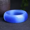 Bangle Hele Echte Lichtblauwe Natuurlijke Cat Eye Steen Armbanden Geluk Voor Vrouwen Gift Verse Kristallen Armband Sieraden JoursNeige1274C