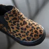 Boots 2023 Autumn Boys Ankle Fashion Leopard Print Girls' Shoes Kids Anti Slip Soft Sole Canvas Botines Children's Sneakers 231012