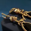 Europäische und amerikanische Retro-Ohrringe mit schwarzen Juwelen, Mejialing-Schlangenadler, Pariser Designer-Ohrringe mit langen Wassertropfen