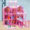 Doll House Accessories 3D Princess Big Villa Manual DIY Montessori Dollhouses جمعت هدايا اللغز ألعاب التظاهر 231012