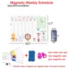 Tableau blanc magnétique pour le réfrigérateur, tableau blanc hebdomadaire, planificateur mensuel, tableau de marqueurs, tableau de calendrier magnétique, tableau de mémo 231007