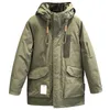 Donsparka's voor heren Militair groen Cargo-donsjack Middellang Winter Verdikte thermische jas Buiten Warm Ski-parka's Kamptrekking Stormpak 231011