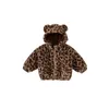 Куртки От 1 до 6 лет для младенцев Детские пальто для мальчиков и девочек модная леопардовая плюшевая куртка осень-зима теплая верхняя одежда с капюшоном детская одежда