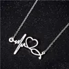 Pendant Necklaces Stainless Steel Stethoscope Ecg Heart Necklace Sier Gold Heartbeat Pendant Necklaces Women Fashion Jewelry Will And Dha47