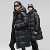 Parkas masculinas para baixo 30 ° moda masculina 90 pato branco jaquetas de inverno grosso quente impermeável com capuz parka casaco 231011