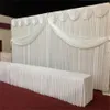 10ft 20ft Rideau de mariage Toiles de fond avec des paillettes denses Swag Matériel de soie de glace de haute qualité Décoration de scène de fête de mariage valance279y