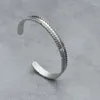 Bangle Personality Geometric Oval Pattern For Women Men Opening Bracelet Stainless Steel Retro Width Hand Jewelry Party Gift