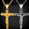 Heren Rvs Kruis Ketting Goud Zilver Jezus Hanger Kettingen Mode Hip Hop Jewelry242l