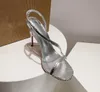 صندل مثير شفافة الربط الضحل فم الفم أحذية Sexy Stiletto Sandals الفاخرة راينستون الديكور الحفلات أحذية جلدية الاتحاد الأوروبي 35-42 مع صندوق