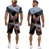 Heren Trainingspakken Zomer 3D Afrikaanse Print Vintage Stijl T-shirts Shorts 2 Stuk Mannen Kleding Streetwear Sportkleding Man Tees tops