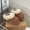 Diseñadores Tasman Botas de lana Botas de nieve Mujeres Cuero Mullido Mulas Cálidas Botines de invierno Plataforma Diapositiva Tobillo grueso Ug Impermeable Lluvia Zapatillas Disquette Botas de felpa