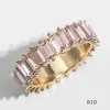 Top Rainbow Diamond Pierścienie dziewczyna kryształ pierścionka kobiety stal nierdzewna pierścionki diamentowe mody metalowe klejnoty kolorowe kolorowe koło