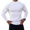 T-shirts pour hommes hommes hiver petit haut couleur unie à manches longues légère absorption de la sueur séchage rapide slim fit pull sweat-shirt