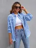 Veste femme rétro longue déchirée veste en jean ample chemise 231011