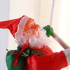 Christmas Toy Supplies 25CM Christmas Ornament Santa Climbing Doll Stair Ladder Rope Kids Toy Xmas Pendant Door Party R231012