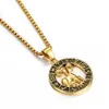 Chokers Zodiac Sign Leo Scorpio Pendant Necklace For Women Men Gold Color Rostfritt stål Runda 12 Halsband släpper 231011