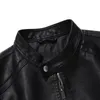 Men's Leather Faux Leather Mens PU Leather Jacket Motorcycle Biker Men's Jackets Autumn Winter Warm Black Outdoor Outwear Coats 5XL Plus Szie 231011