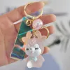 Acrylic Illuminated Elk Keychain Cute Luminous Sika Deer Doll Christmas Series Pendant Bag Pendant