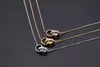Designer -Halskette für Frauen 18k Gold Halskette Special Classic Love Serie Doppelring Komplett