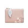 Portefeuilles Feuilles Petit Portefeuille Femmes Hasp Zipper Purse Soft Pu Cuir Dames Porte-Carte Mini Fille Embrayage