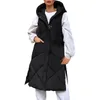 Women's Vests Solid Color Mid Length Hooded Vest For Women Casual Fashion Canvas Coat Jean Hoodie Zipper Sleeveless Jacket