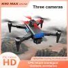 Novo k90max uav profissional 4k wifi evitar obstáculos hd três câmera gps motor sem escova dobrável rc quadcopter fpv brinquedo presente