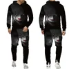 Män och kvinnor 3D Tryckt Halloween Horror Movie Clown Par Party Casual Clothing Wolf Fashion Sweatshirt Hoodies and Trousers Evige Suit 003