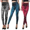 Leggings Femmes Femmes Sexy Imitation Jean Skinny Jeggings Pantalon Plus Taille Bas Mode Classique Extensible Slim